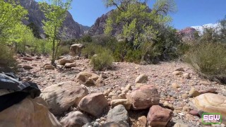 Hiking and hot sex in the Las Vega desert. Sloppy Blowjob