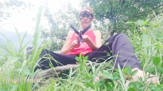 She fucking her self in travel with the selfie stick - Angel Fowler 