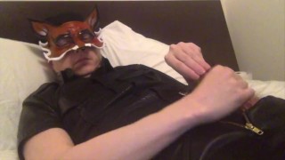 Leather fox cums!