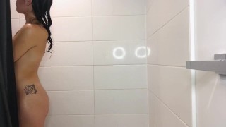 Skinny Amateur Shower Shaving Pussy Lotion Routine