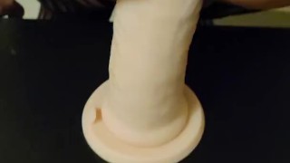 Milf creamy on her dildo 
