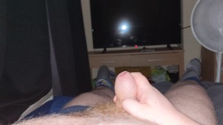 Shooting a big cumshot, went all over me and my bed