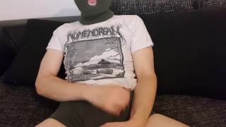 Jerking off in precum stained underwear