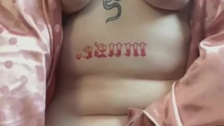 cute slut in robe rides dildo pov for neighbors to see