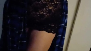 Missing daddy in lacey lingerie