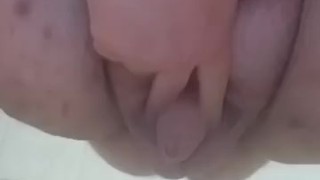 Dare Chubby cum and pee on public toilet