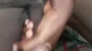 Sexy black dick jerk off