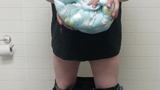 Had to take off my diaper at work before it leaked 