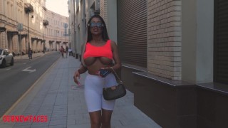 Hot babe Lara Frost on a walk