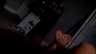 Gorgeous Feet and Painted Toes W A niice Cock 👿👽🙈