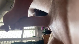 Jerking that big hard cock until it spits