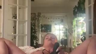 Sexy teen fucks herself and has double orgasm with her dildo and anal plug 