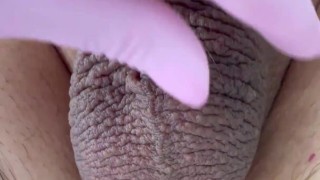 On the pubis they shortened with a trimmer, on the penis, scrotum and in the intergluteal fold