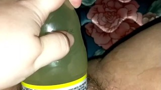 Bunnii stuffs herself with bottle
