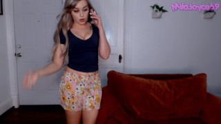 Horny Teen Caught on Camera Pillow Humping and Playing with Pussy through Panties
