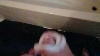 Jerking Spuma Cock in Bathroom