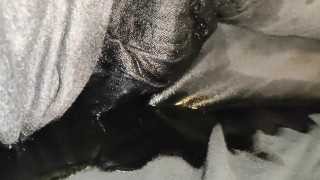 Pissing My Black Shorts On The Bed