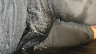 Pissing My Black Shorts On The Bed