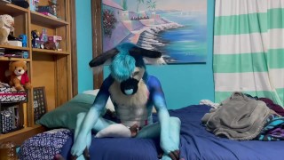 Quick fap in partial suit