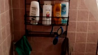 Thug jacks off until he cums on himself