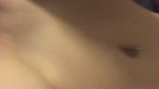 Pierced babe plays with pussy