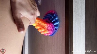 Slutty Hairy Pussy Testing out the BEST Suction Cup Dildo Atlantis By FactoryD
