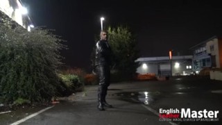 Leather Master uses bull whip outdoors PREVIEW