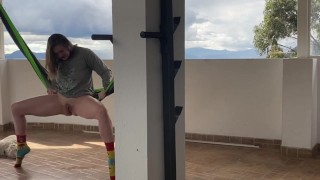 Gringa Orgasmo A Chorro en la hamaca