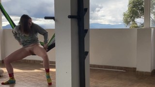 Gringa Orgasmo A Chorro en la hamaca
