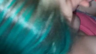 chubby girl gives blowjob