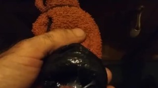 messy cum shot in my home made pocket pussy