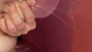 Milf spray milk in bath