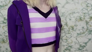 Femboy takes a shower in an Astolfo suit