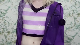 Femboy takes a shower in an Astolfo suit