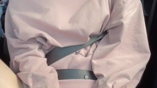 パイパン女子大生との生ハメ野外プレイをスマホでリアルハメ撮り！〜バイブ入れてお買い物からの車内オナニー〜amatuer/RYO＆YUU♡　露出/調教/バイブ/フェラチオ/オナニ/10代/貧乳