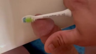 Using my vibrating toothbrush to get off
