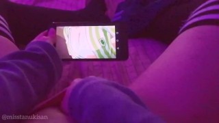 parents are in the next room but I can't control my urge to touch my pussy watching Hentai so loud