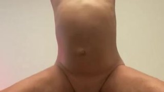 Sub doing pull ups while riding mistress’s cock