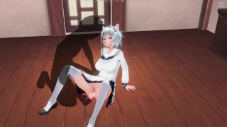 3D HENTAI Teacher fucks a schoolgirl with a vibrator in the ass