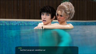 32 - Milfy City - v0.6e - Part 32 - Swimming with huge boobs lesbian Liza (dubbing)