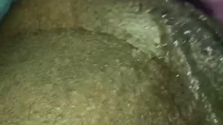 Homemade ebony squirting solo