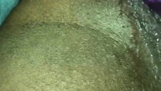 Homemade ebony squirting solo