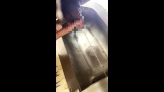 Public toilet. It was a cute little dick, pee!