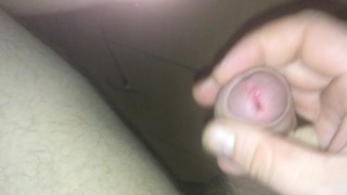 Student enjoys a soft wank of his big dick 