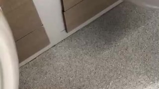 Playing with myself in the public toilets with big cumshot 