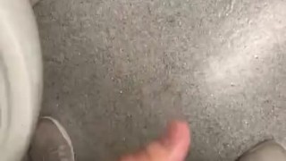 Playing with myself in the public toilets with big cumshot 