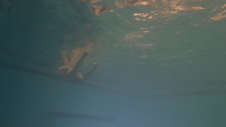 Underwater pool naked swim
