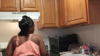 Ebony Bbw Milf in Kitchen