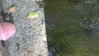 Peeing off a public bridge