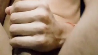 Am playing with my dick and its getting very wet for precum, when are people in my house, am very ne
